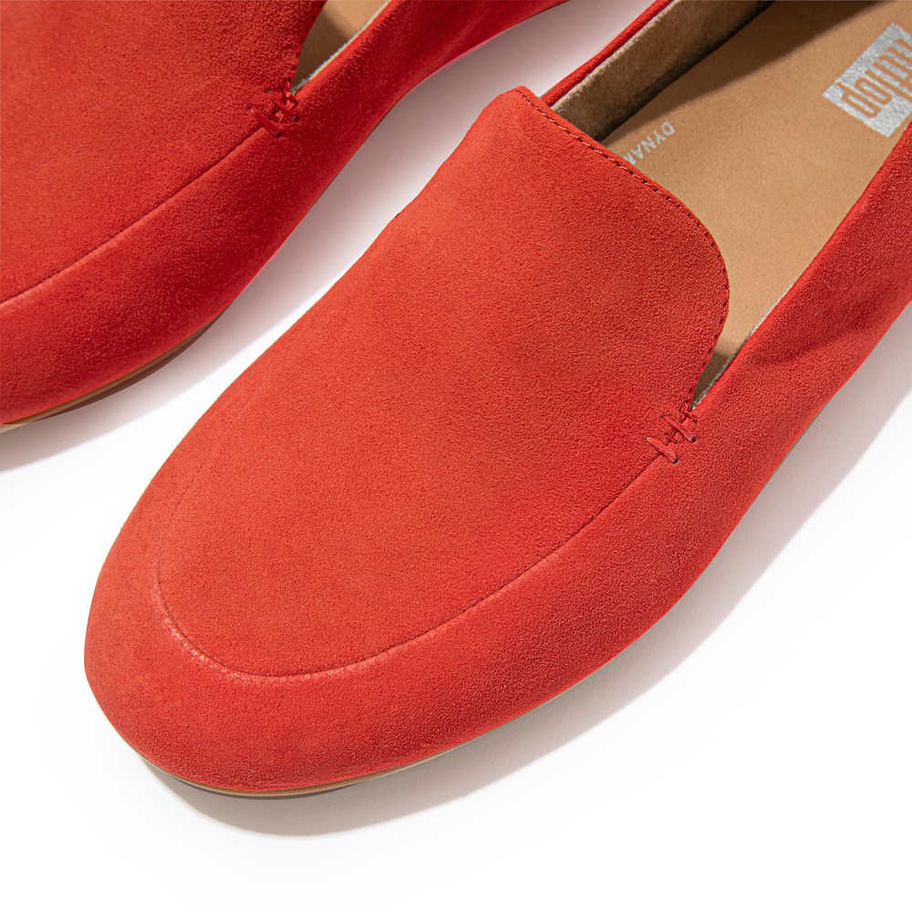 Fitflop Womens Loafers Coral Pink - Lena Suede - 27VUTSKMP